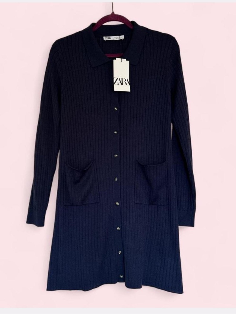 Zara Ribbed Button-Front Knit Dress - Picture 5 of 5